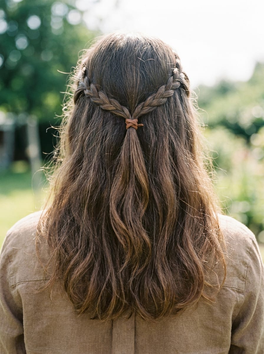 Geflochtener Half-up Look - Half-up Frisur